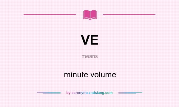 What does VE mean? It stands for minute volume