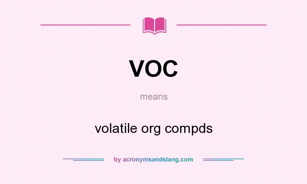 What does VOC mean? It stands for volatile org compds
