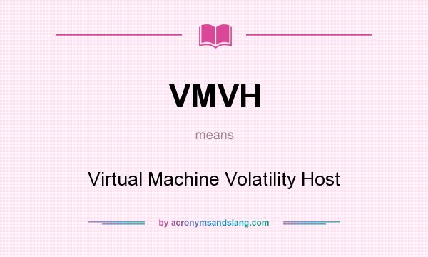 What does VMVH mean? It stands for Virtual Machine Volatility Host