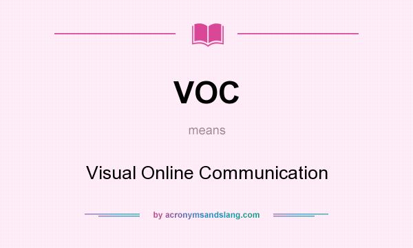 What does VOC mean? It stands for Visual Online Communication