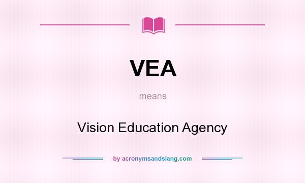 What does VEA mean? It stands for Vision Education Agency