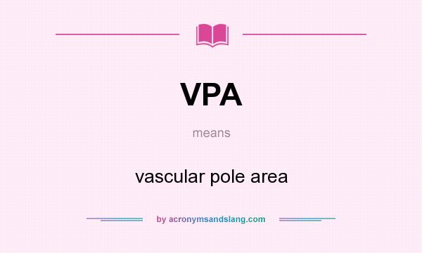 What does VPA mean? It stands for vascular pole area