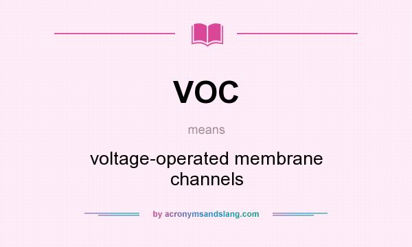 What does VOC mean? It stands for voltage-operated membrane channels