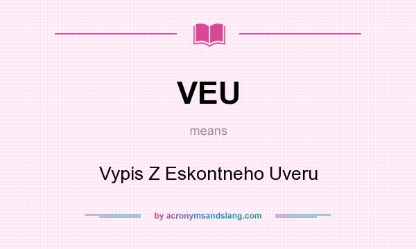 What does VEU mean? It stands for Vypis Z Eskontneho Uveru