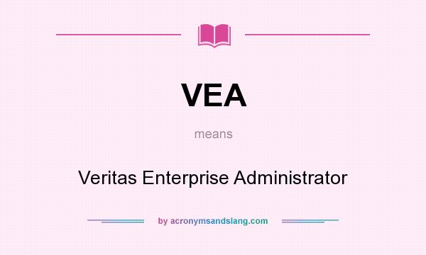 What does VEA mean? It stands for Veritas Enterprise Administrator