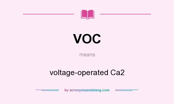 What does VOC mean? It stands for voltage-operated Ca2