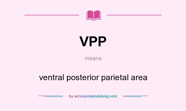 What does VPP mean? It stands for ventral posterior parietal area