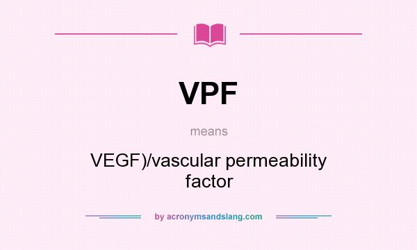 What does VPF mean? It stands for VEGF)/vascular permeability factor