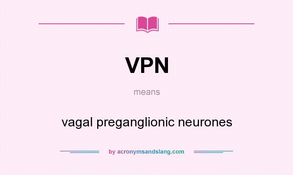 What does VPN mean? It stands for vagal preganglionic neurones