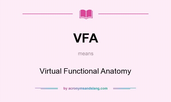 What does VFA mean? It stands for Virtual Functional Anatomy