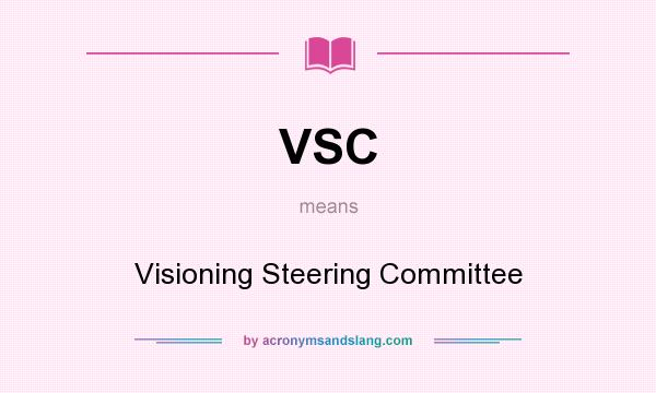 What does VSC mean? It stands for Visioning Steering Committee