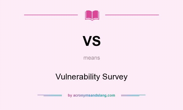 What does VS mean? It stands for Vulnerability Survey