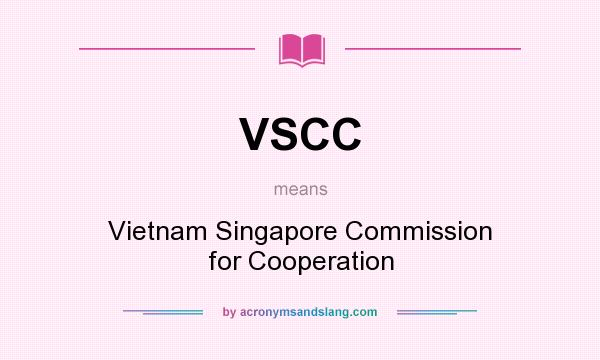 What does VSCC mean? It stands for Vietnam Singapore Commission for Cooperation