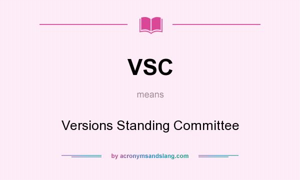 What does VSC mean? It stands for Versions Standing Committee