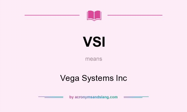What does VSI mean? It stands for Vega Systems Inc