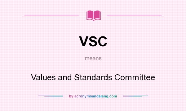 What does VSC mean? It stands for Values and Standards Committee