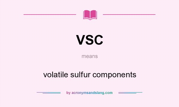 What does VSC mean? It stands for volatile sulfur components