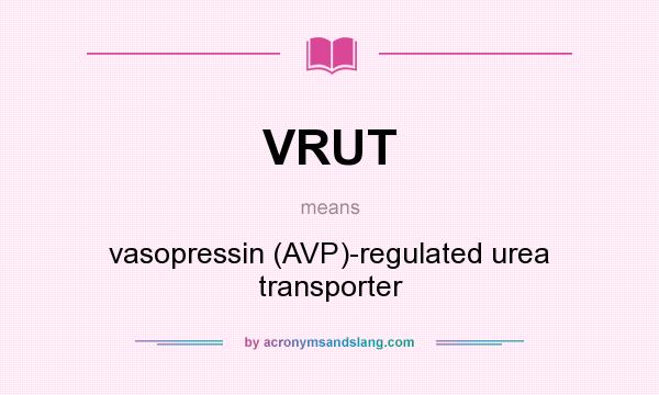 What does VRUT mean? It stands for vasopressin (AVP)-regulated urea transporter