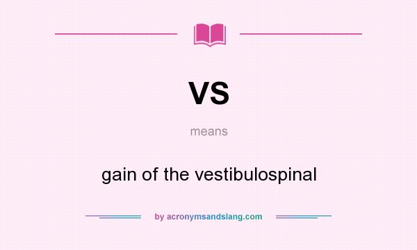 What does VS mean? It stands for gain of the vestibulospinal