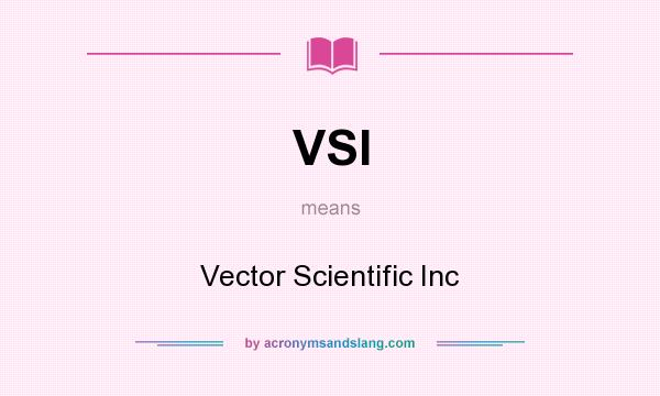 What does VSI mean? It stands for Vector Scientific Inc