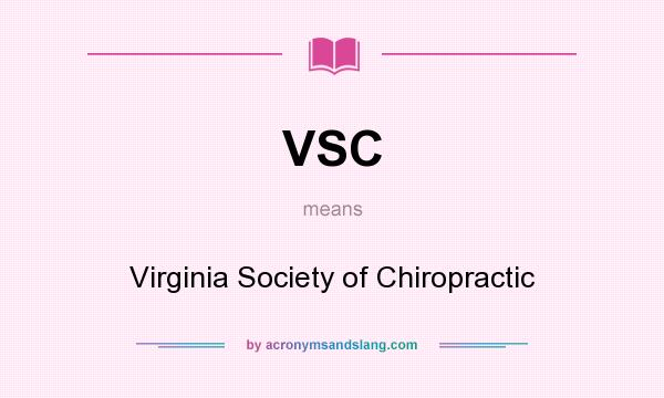 What does VSC mean? It stands for Virginia Society of Chiropractic
