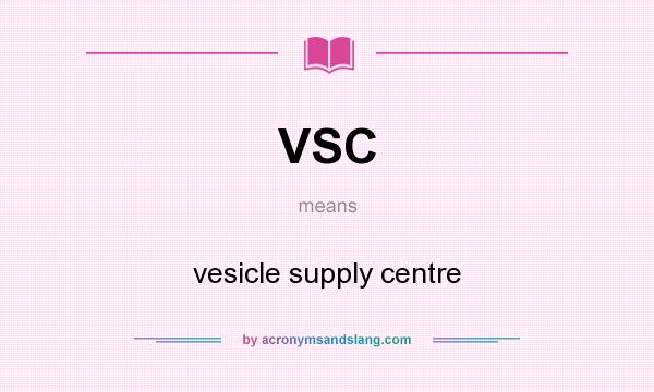 What does VSC mean? It stands for vesicle supply centre