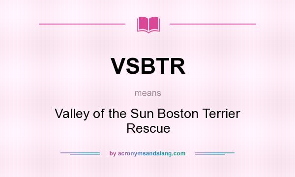 What does VSBTR mean? It stands for Valley of the Sun Boston Terrier Rescue