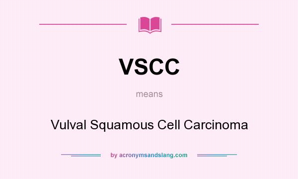 What does VSCC mean? It stands for Vulval Squamous Cell Carcinoma
