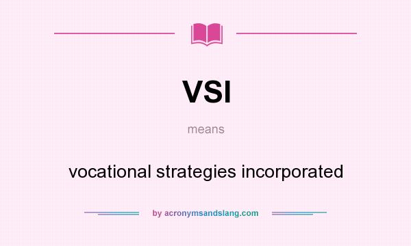 What does VSI mean? It stands for vocational strategies incorporated