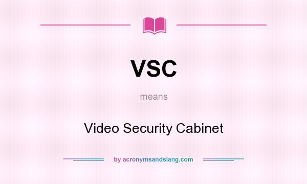 What does VSC mean? It stands for Video Security Cabinet
