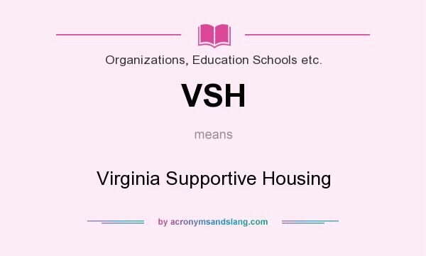 What does VSH mean? It stands for Virginia Supportive Housing