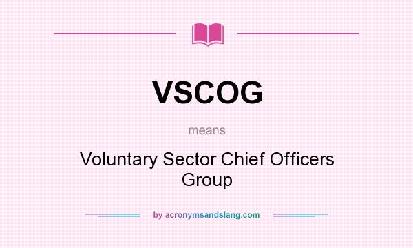 What does VSCOG mean? It stands for Voluntary Sector Chief Officers Group