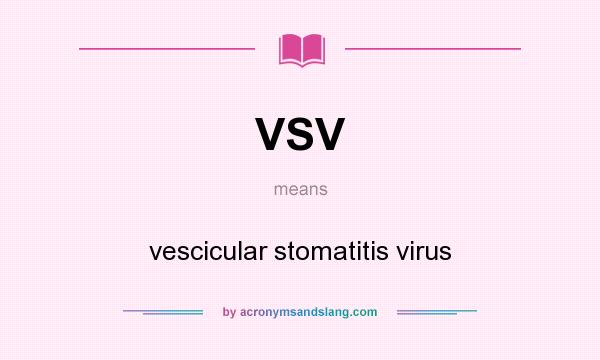 What does VSV mean? It stands for vescicular stomatitis virus