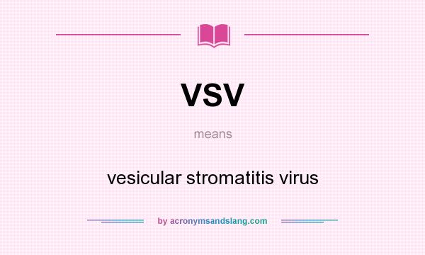 What does VSV mean? It stands for vesicular stromatitis virus