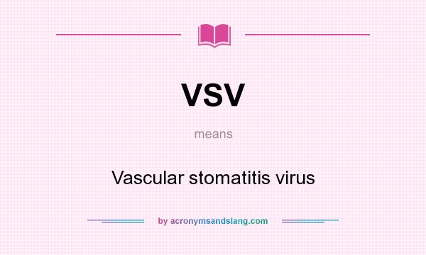 What does VSV mean? It stands for Vascular stomatitis virus