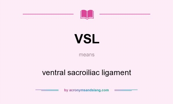 What does VSL mean? It stands for ventral sacroiliac ligament