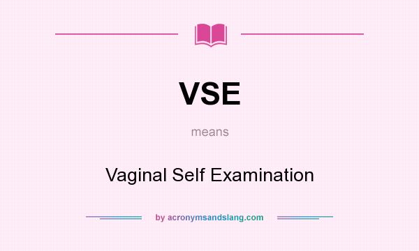 What does VSE mean? It stands for Vaginal Self Examination