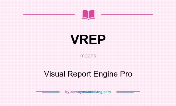 What does VREP mean? It stands for Visual Report Engine Pro