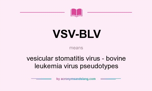 What does VSV-BLV mean? It stands for vesicular stomatitis virus - bovine leukemia virus pseudotypes