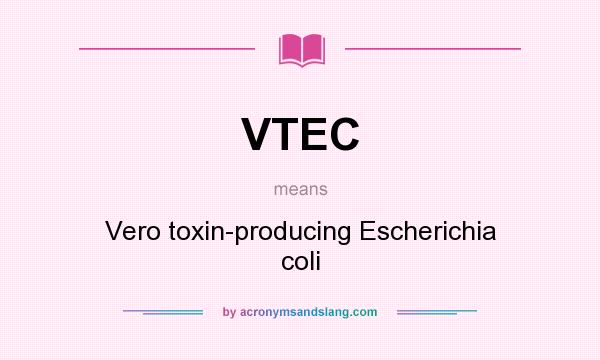 What does VTEC mean? It stands for Vero toxin-producing Escherichia coli