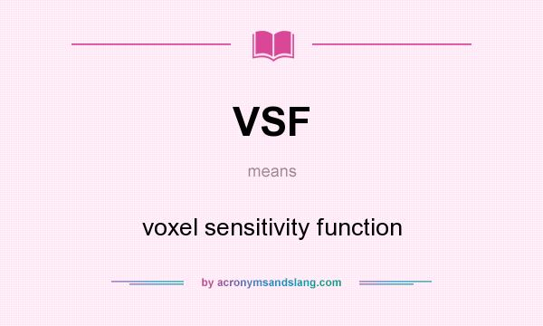 What does VSF mean? It stands for voxel sensitivity function