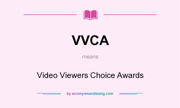 What does VVCA mean? It stands for Video Viewers Choice Awards