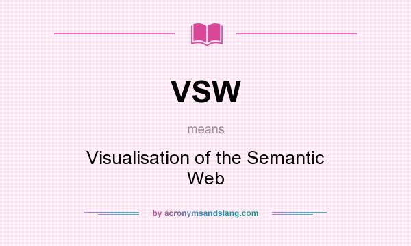 What does VSW mean? It stands for Visualisation of the Semantic Web