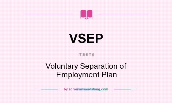 What does VSEP mean? It stands for Voluntary Separation of Employment Plan