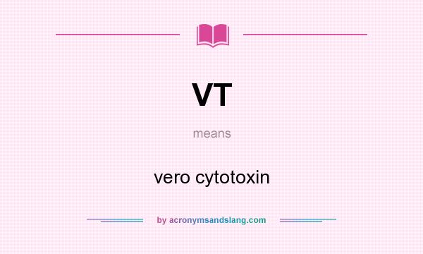 What does VT mean? It stands for vero cytotoxin