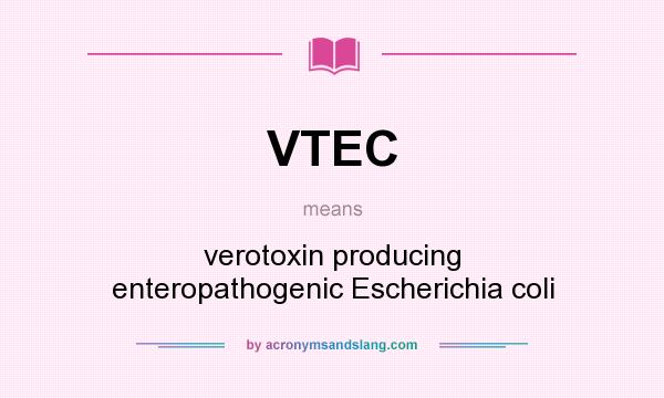 What does VTEC mean? It stands for verotoxin producing enteropathogenic Escherichia coli