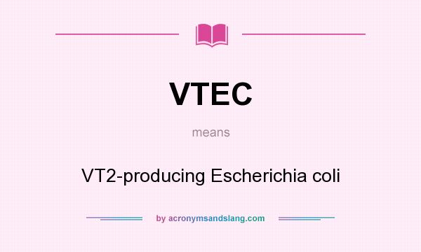 What does VTEC mean? It stands for VT2-producing Escherichia coli