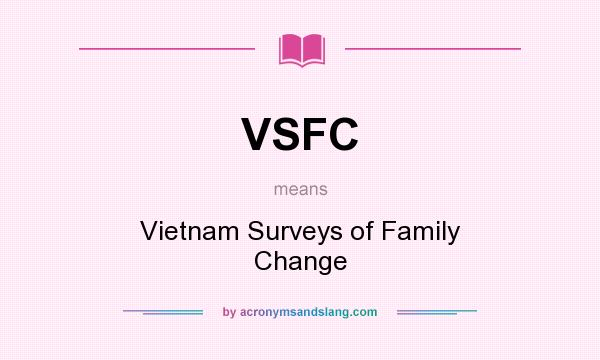What does VSFC mean? It stands for Vietnam Surveys of Family Change