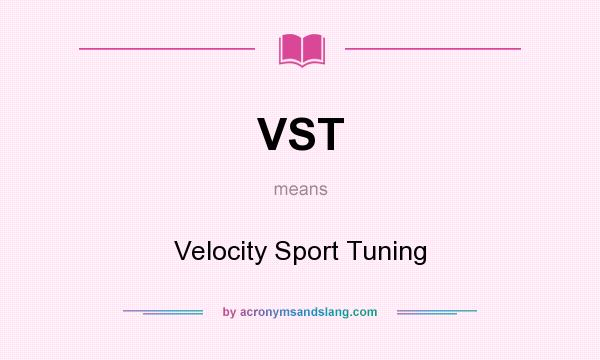 What does VST mean? It stands for Velocity Sport Tuning