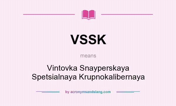 What does VSSK mean? It stands for Vintovka Snayperskaya Spetsialnaya Krupnokalibernaya